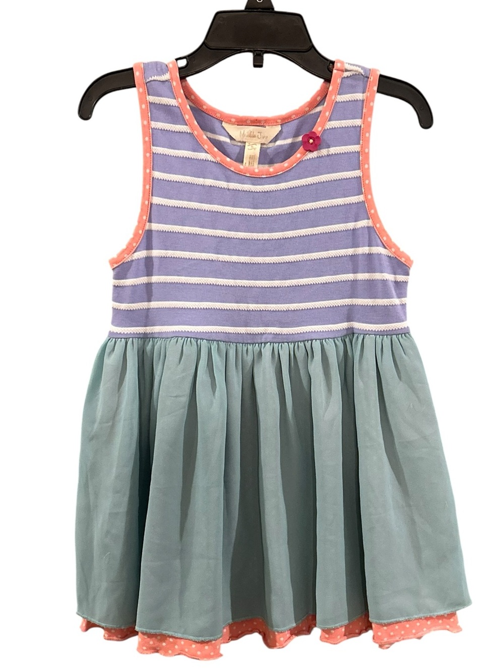 Matilda Jane Striped Lavender & Seafoam Sleeveless Girl's Dress size 6